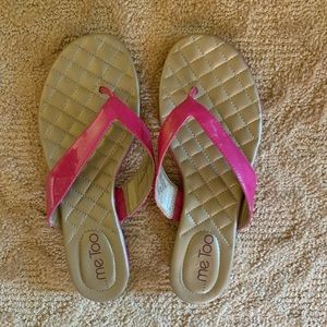 Me too pink and gold sandals